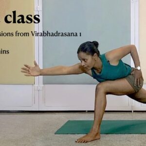 Progressions from Virabhadrasana1 to Twists and Abdominals - Parivrtta Parsvakonasana